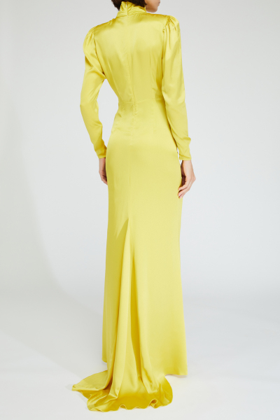 Image 3 of Alessandra Rich Yellow silk dress