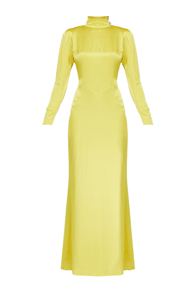 Image of Alessandra Rich Yellow silk dress