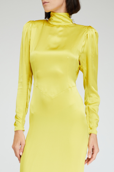 Image 4 of Alessandra Rich Yellow silk dress