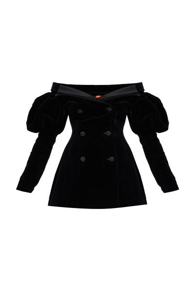 Image of Marianna Senchina Black velvet jacket dress