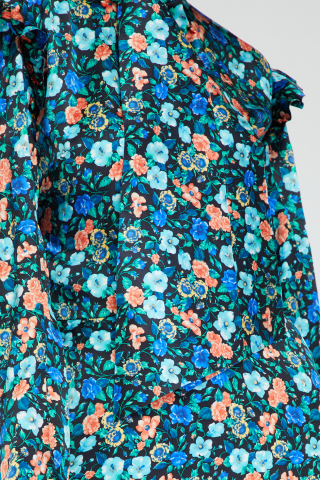 Vetements Blue dress with a floral pattern Multicolor