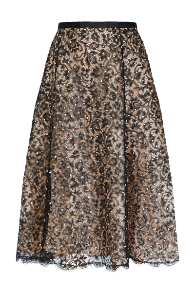 Image of Michael Kors Beige skirt with rhinestones and lace