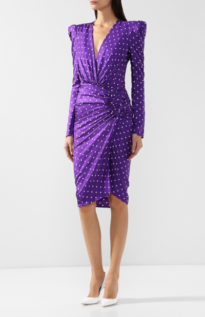 Image 3 of Alexandre Vauthier Purple polka dot dress