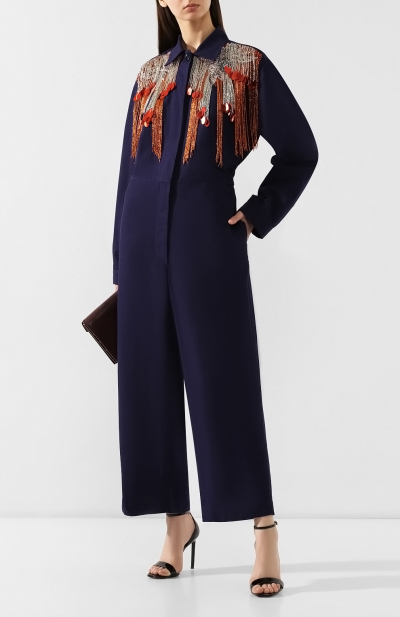 Image 2 of Dries Van Noten Blue jumpsuit with embroidery