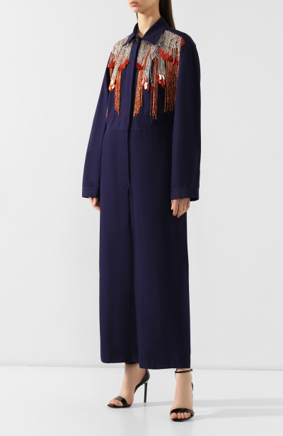 Image 3 of Dries Van Noten Blue jumpsuit with embroidery