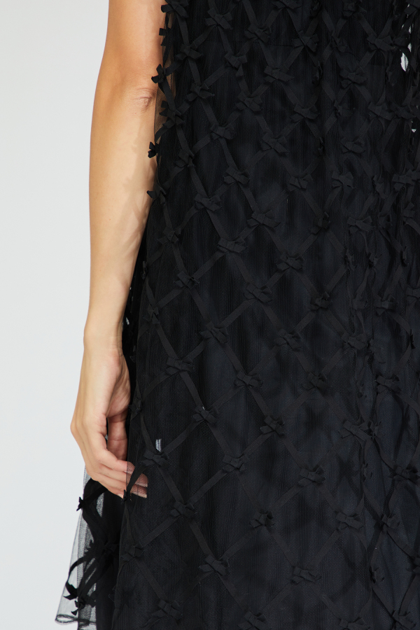 Temperly london Black embroidered dress Black