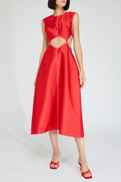 Image 2 of J.Kim Red dress with geometric cutouts