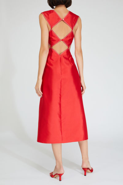 Image 3 of J.Kim Red dress with geometric cutouts