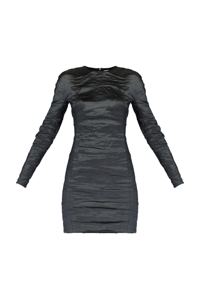 Image of Carven Black mini dress with assemblies