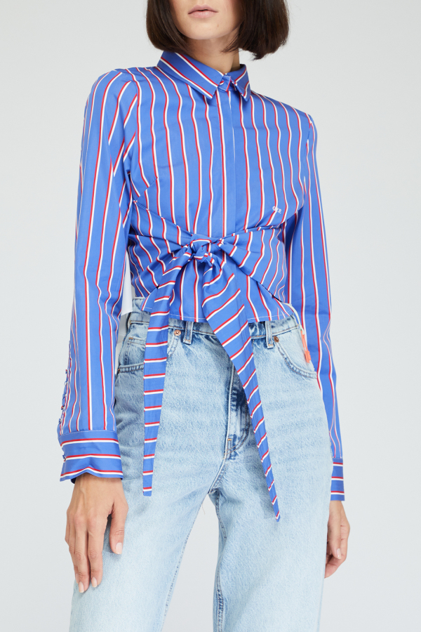 Off-White Blue shirt with open back Light blue