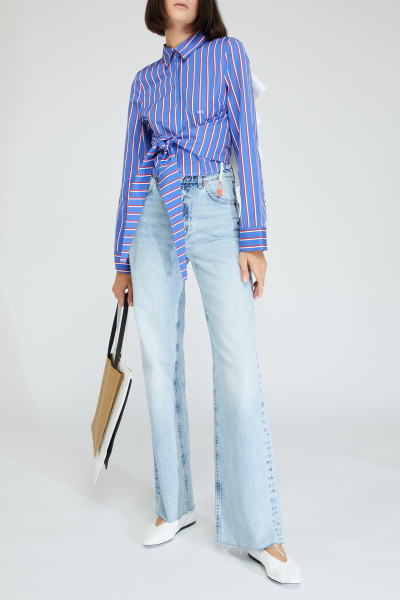 Image 6 of Off-White Blue shirt with open back