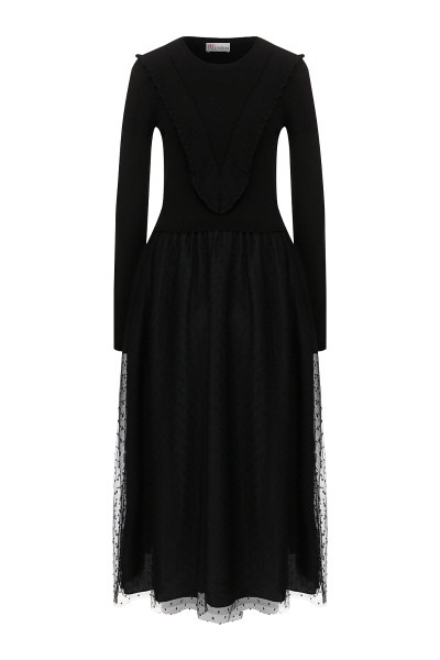 Image of RED Valentino Black dress with a flared skirt