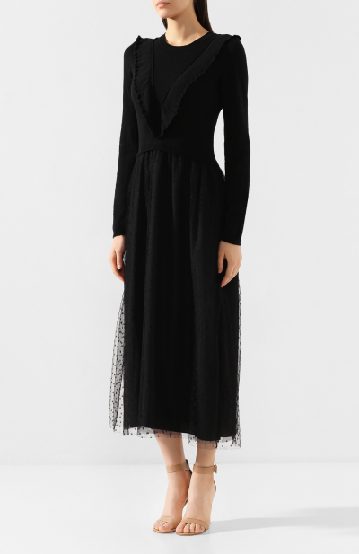 Image 3 of RED Valentino Black dress with a flared skirt