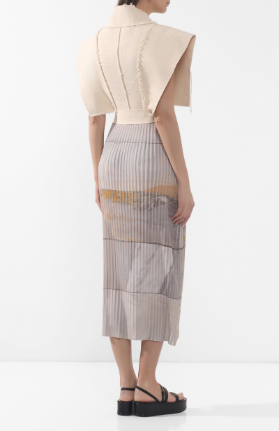 Image 4 of WOS Beige dress with a pleated skirt
