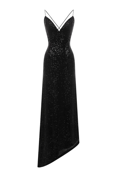 Image of Retrofete Black evening dress with lacing on the back
