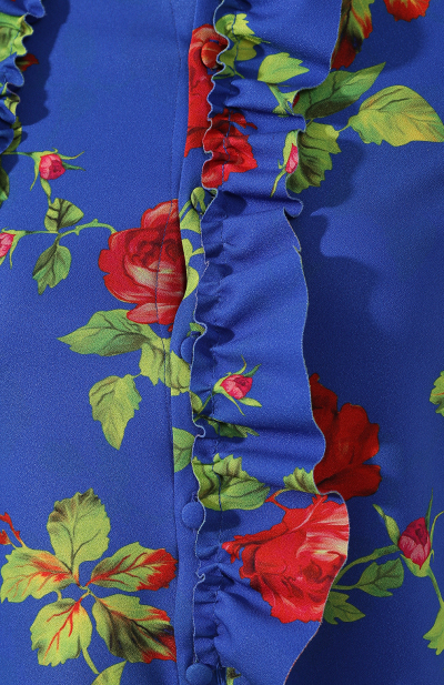 Image 5 of Vetements Blue blouse decorated with wide ruffles