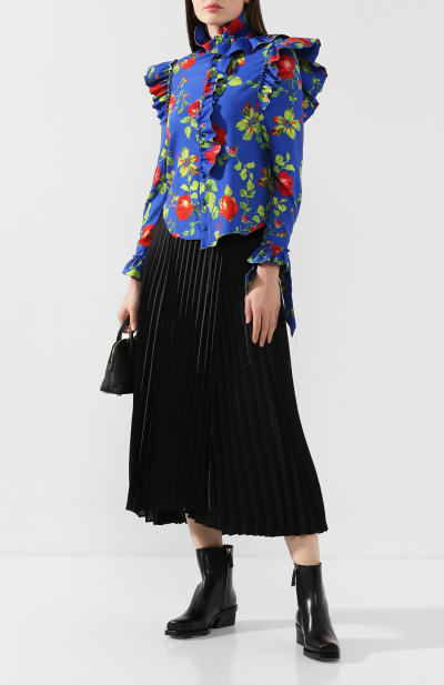 Image 2 of Vetements Blue blouse decorated with wide ruffles