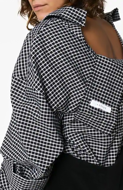 Image 5 of DELADA Black Plaid shirt with double sleeves