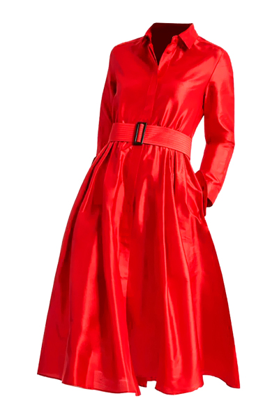 Image of Max Mara Red shirt dress with a belt