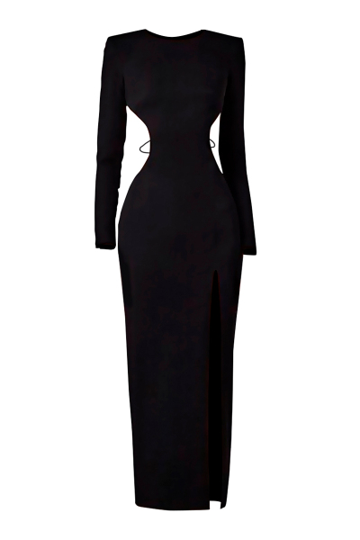 Image of LN family Black dress with a deep neckline on the back