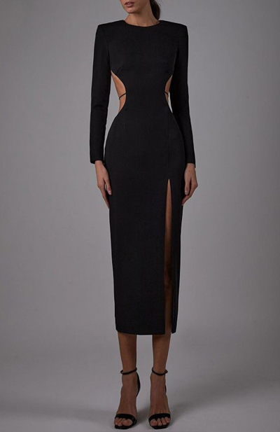 Image 2 of LN family Black dress with a deep neckline on the back