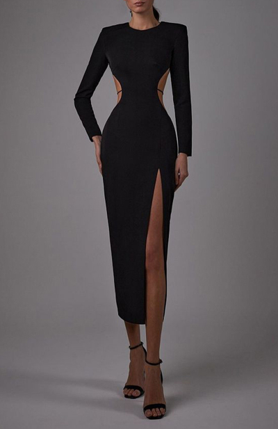Image 3 of LN family Black dress with a deep neckline on the back