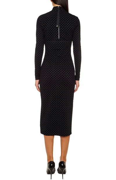 Image 4 of Off-White Black midi dress with stand-up collar