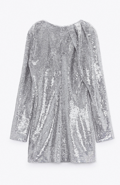 Image 3 of ZARA Silver short dress with sequins