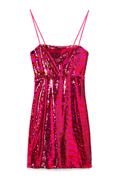 Image of ZARA Pink dress with sequins