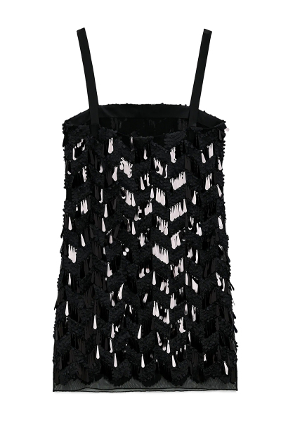 Image 3 of ZARA Black mini dress with sequins