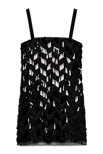 Image of ZARA Black mini dress with sequins