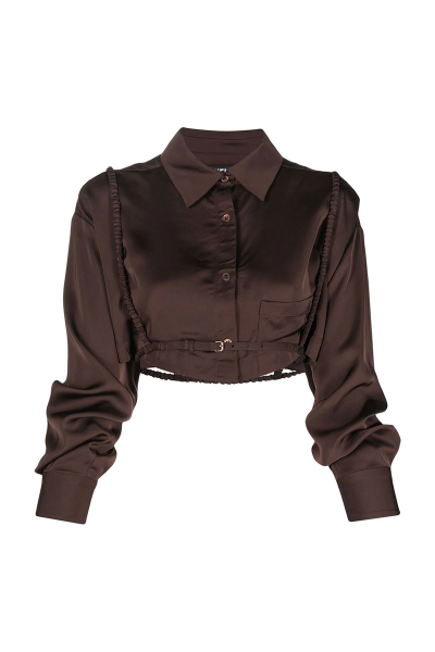 Image of Jacquemus Brown cropped shirt La chemise Cavaou