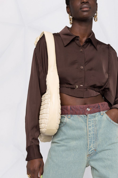 Image 2 of Jacquemus Brown cropped shirt La chemise Cavaou