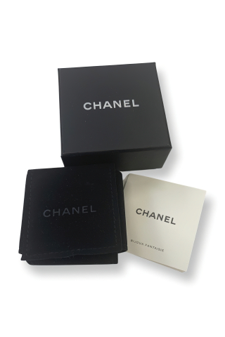 Chanel Carnation Earrings Gold