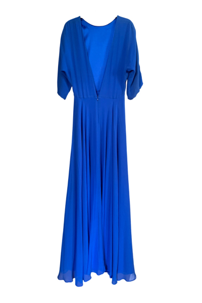 Image 2 of Laroom Blue maxi dress with an open back