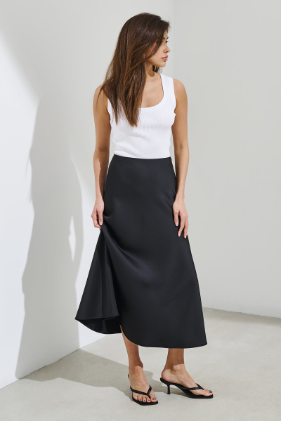 Image 3 of Present Simple Black midi skirt DIANA