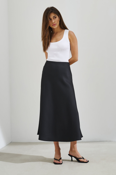 Image 2 of Present Simple Black midi skirt DIANA