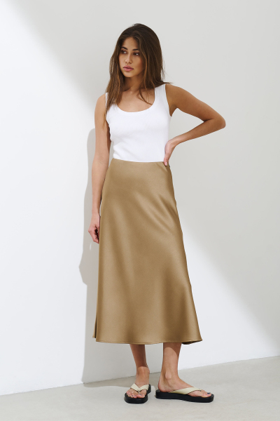 Image 3 of Present Simple Beige midi skirt DIANA
