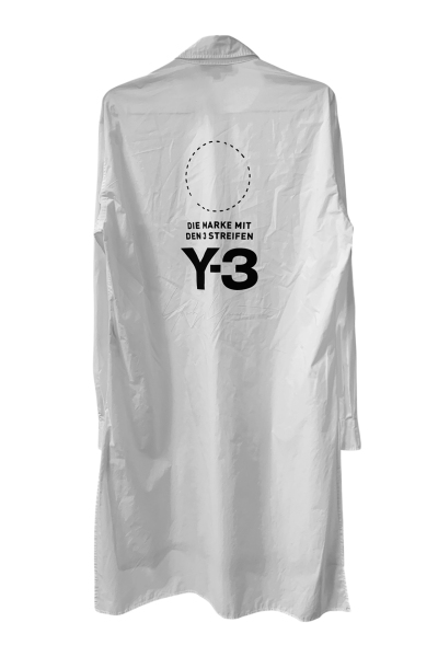 Image 2 of Y-3 White shirt dress with logo