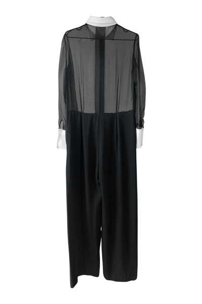 Image 2 of Saint Laurent Black vintage  jumpsuit with a transparent top