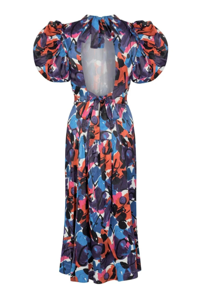 Image 4 of Rotate Multicolored dress with flounced sleeves