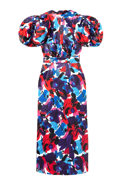 Image of Rotate Multicolored dress with flounced sleeves