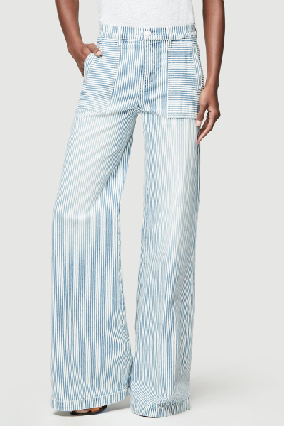 Image 2 of Frame White jeans with blue stripes