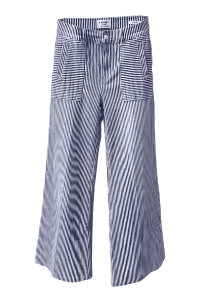 Image of Frame White jeans with blue stripes