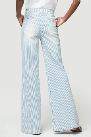 Frame White jeans with blue stripes White