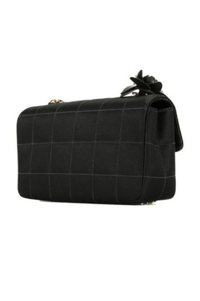 Image 3 of Chanel Black Choco Bar silk bag