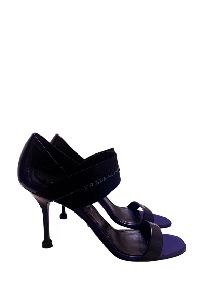 Image of Prada Blue patent leather sandals