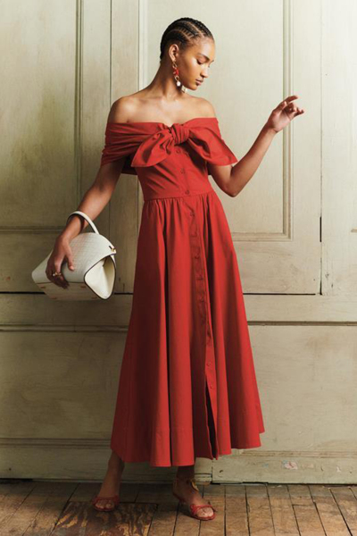 Image 2 of Oscar de la Renta Red dress with an open shoulder line