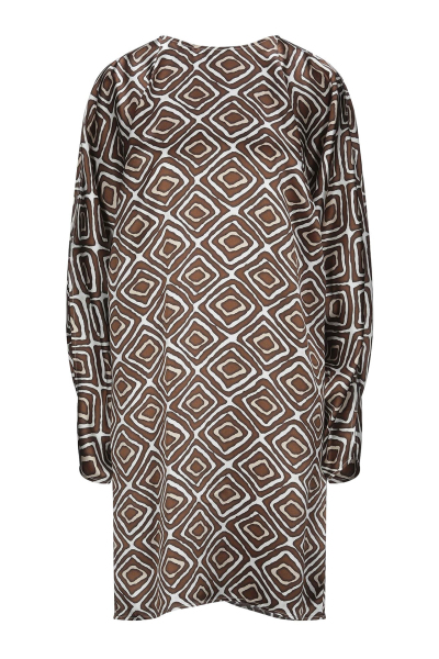 Image of Eleventy Brown dress with geometric print
