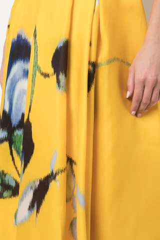Carolina Herrera Yellow floral print skirt Yellow